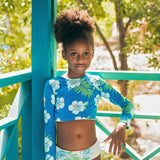 Sun Long Sleeve Reversible Two Piece Swimsuit For Girls