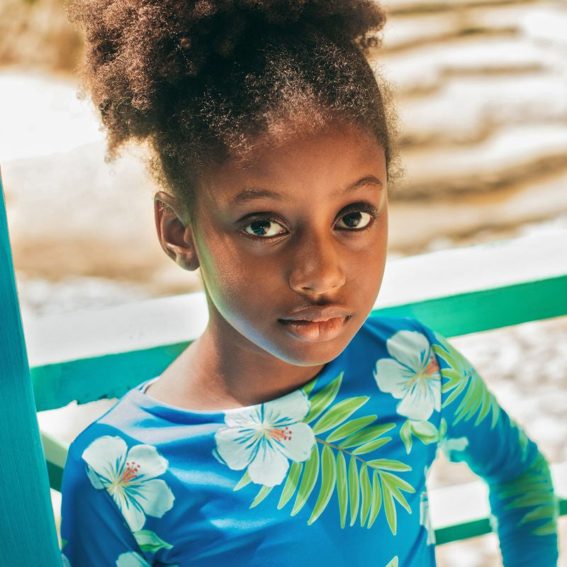 Sun Long Sleeve Reversible Two Piece Swimsuit For Girls