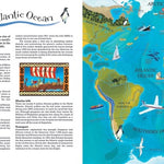 A page from the 'Barefoot Books World Atlas' featuring an illustration of the Atlantic Ocean and information about it. 