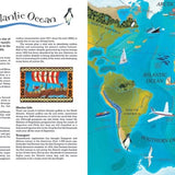 A page from the 'Barefoot Books World Atlas' featuring an illustration of the Atlantic Ocean and information about it. 