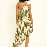 Asymmetric Dress with Rope Shoulder Detail - EVAMAIA