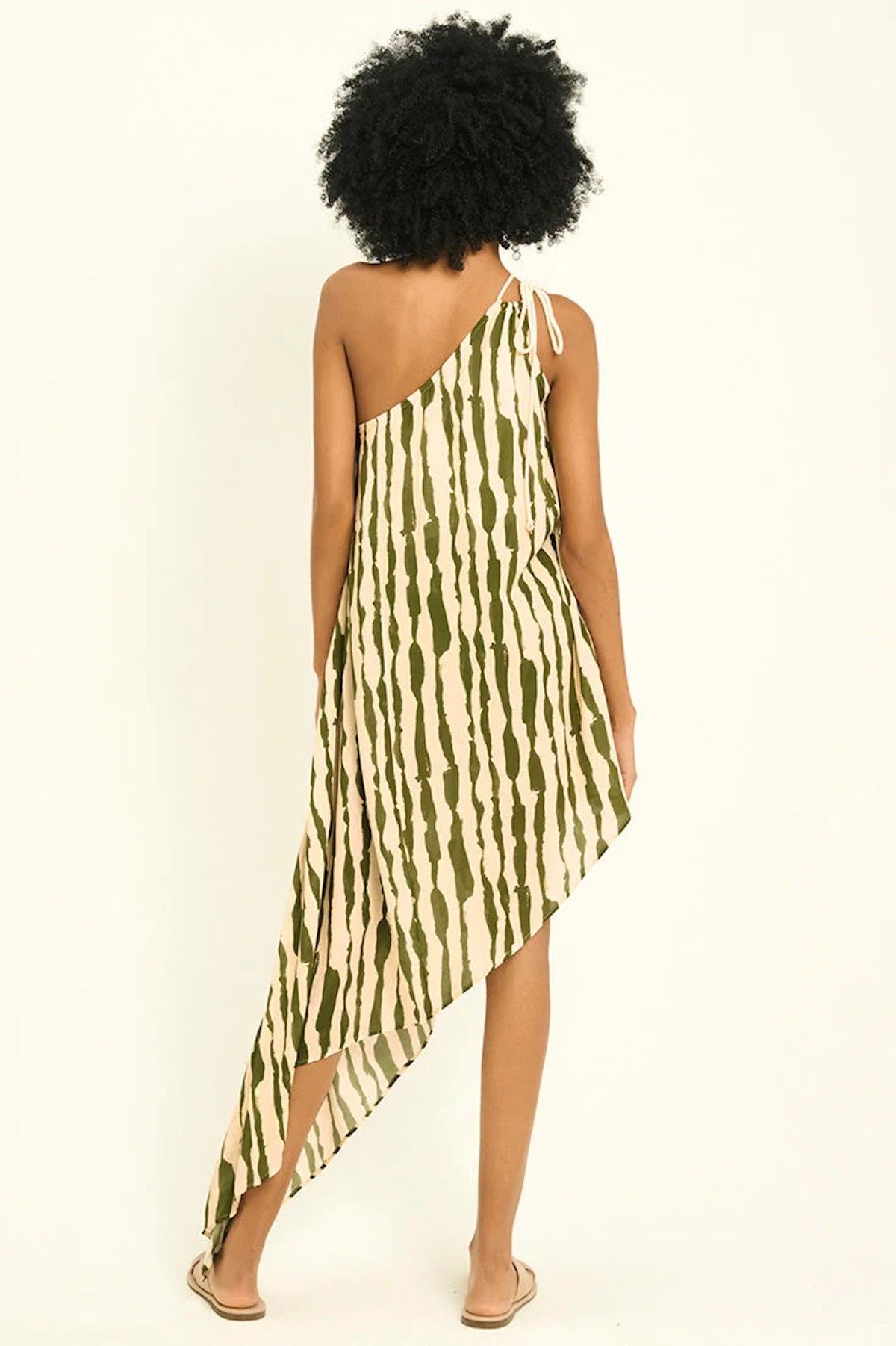 Asymmetric Dress with Rope Shoulder Detail - EVAMAIA