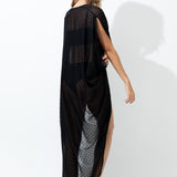 Black Polka Dot Chiffon Cover Up - One Size - EVAMAIA
