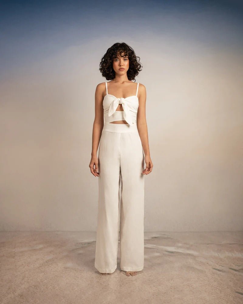 Celeste Marfil Crop Top - EVAMAIA