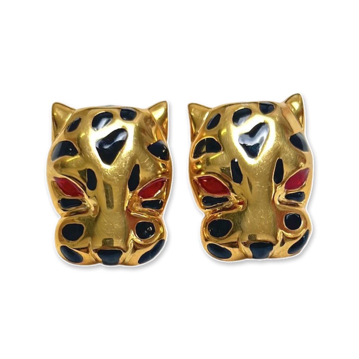 Cheetah Large Earrings on a white background