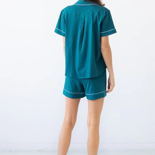 Classic Shorties Pajama Set in Pima Cotton - EVAMAIA