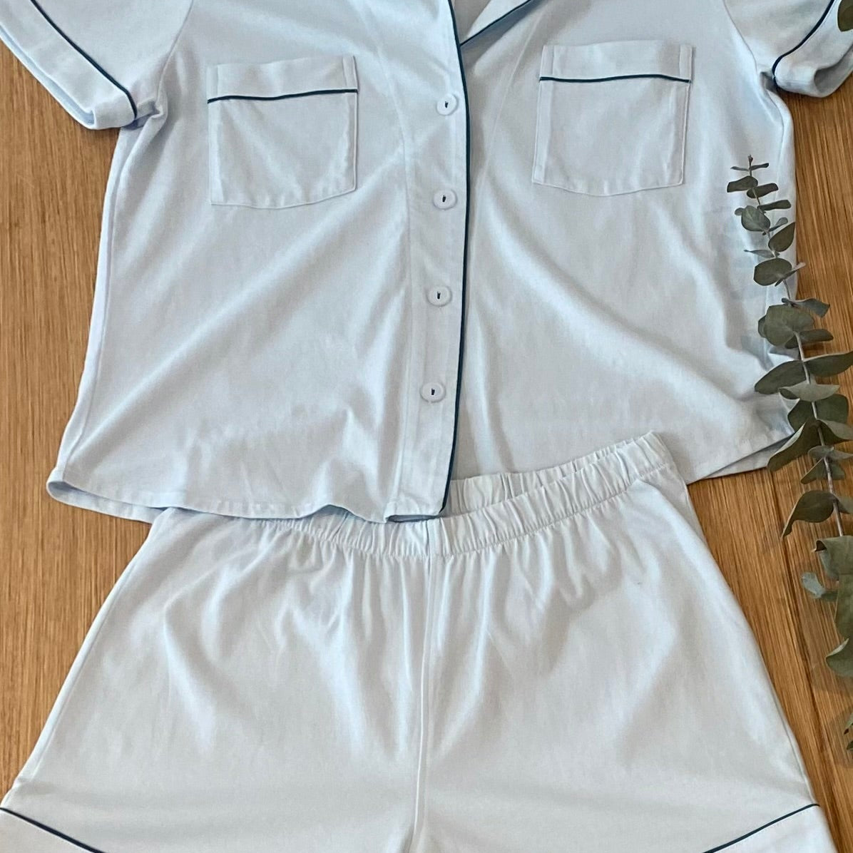 Classic Shorties Pajama Set in Pima Cotton - EVAMAIA
