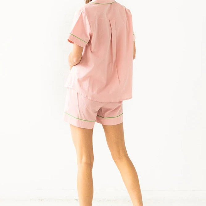 Classic Shorties Pajamas Set in Woven Cotton - EVAMAIA