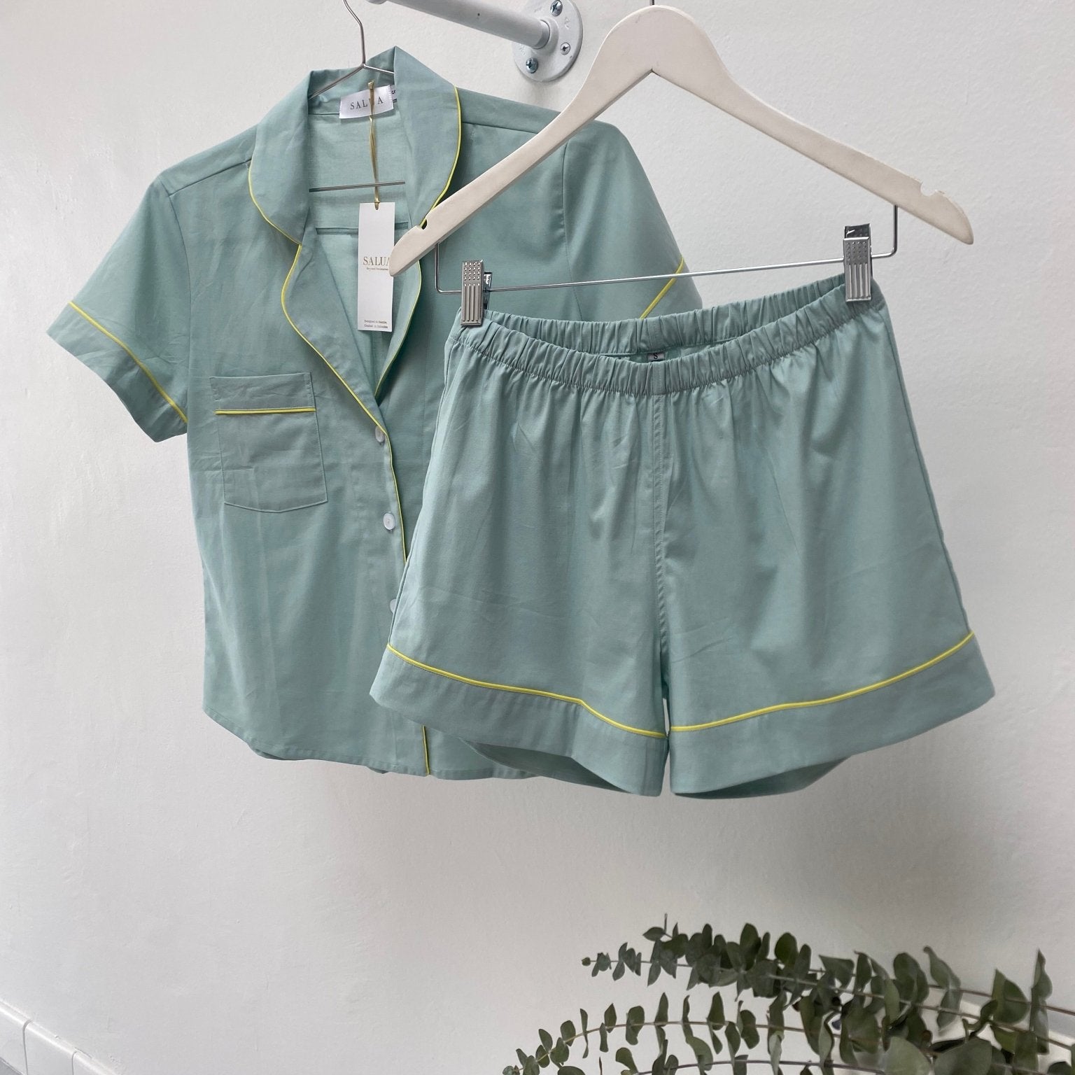 Classic Shorties Pajamas Set in Woven Cotton - EVAMAIA