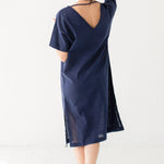 Classic Woven "Lino" Kaftan in Black - EVAMAIA