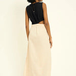 Color Block Side Cutout Dress - EVAMAIA