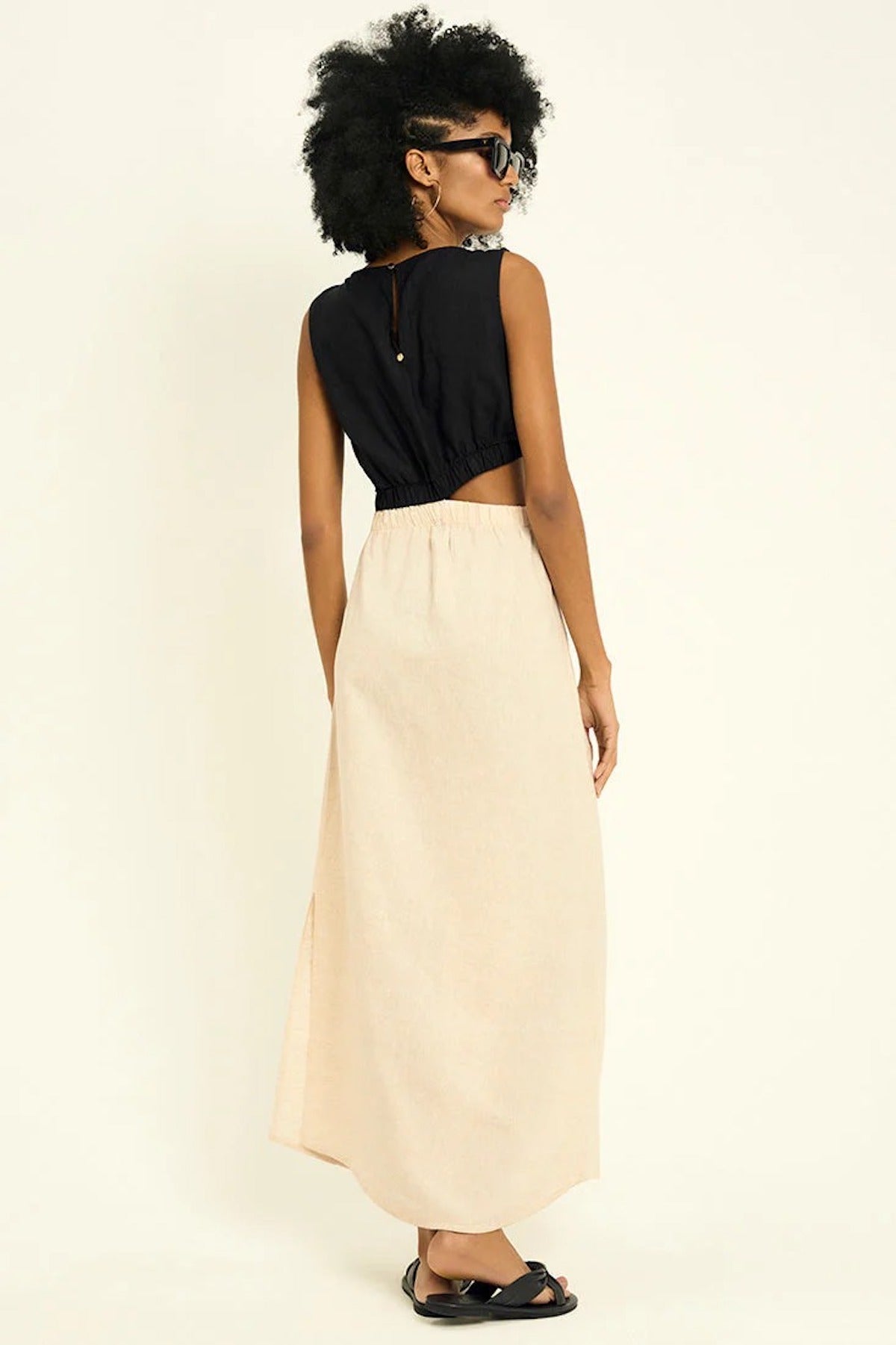 Color Block Side Cutout Dress - EVAMAIA
