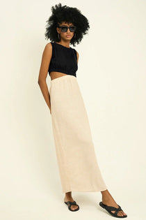 Color Block Side Cutout Dress - EVAMAIA