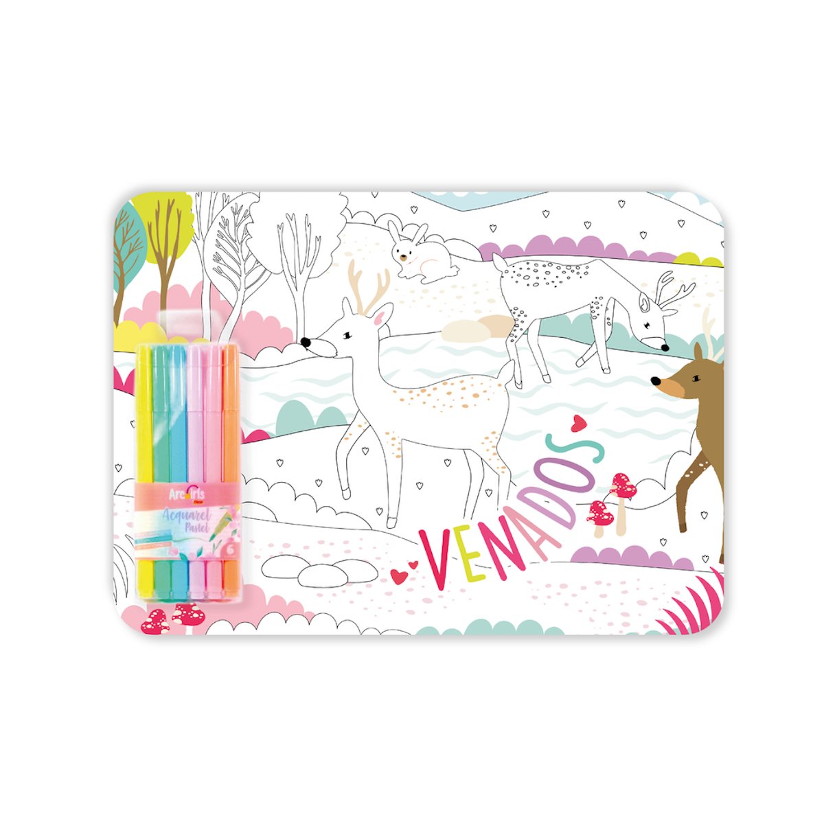 Coloring Placemat & Markers Kit - EVAMAIA