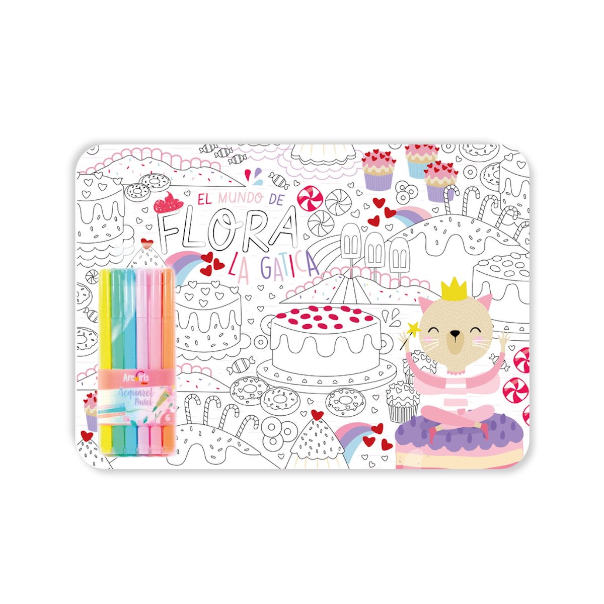 Coloring Placemat & Markers Kit - EVAMAIA