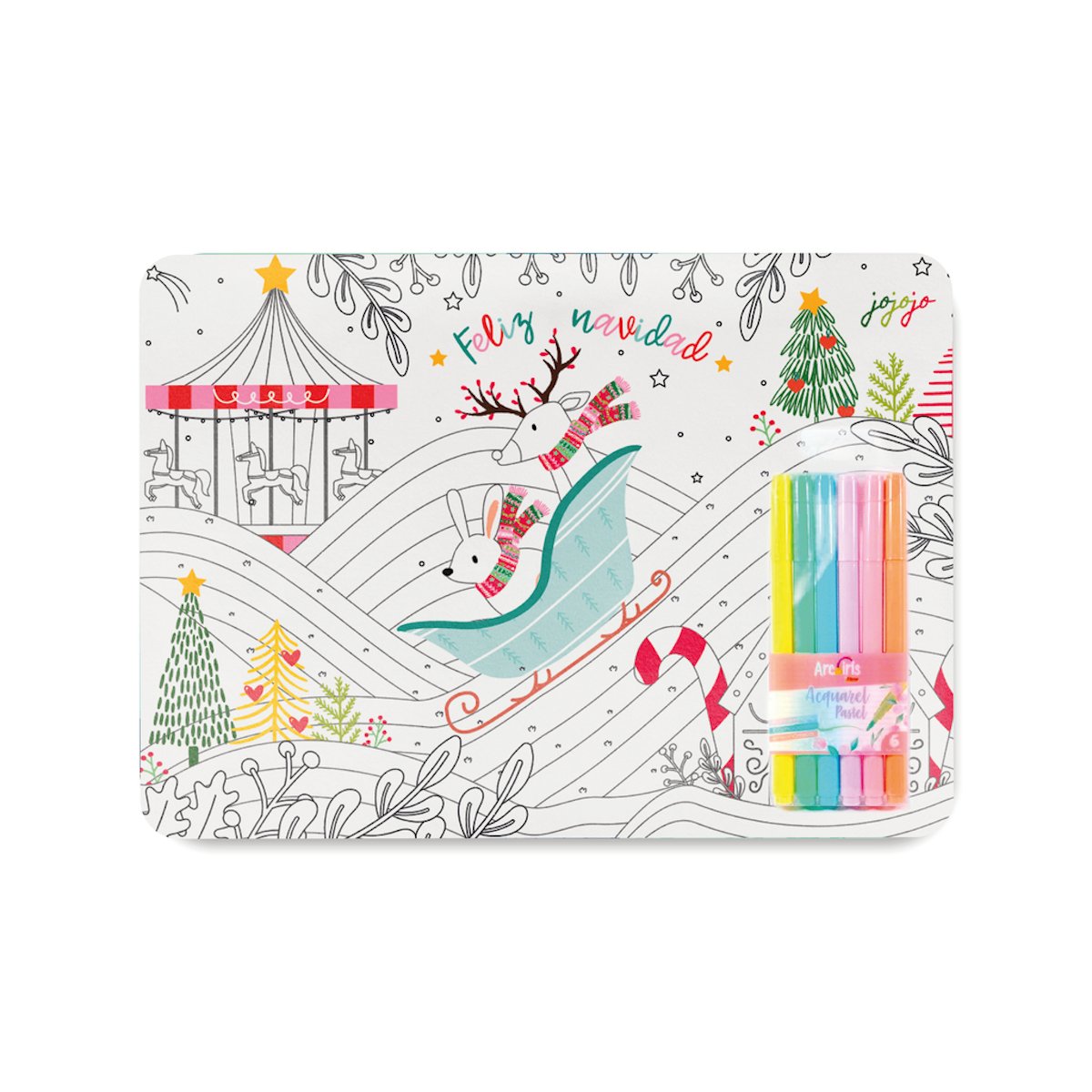 Coloring Placemat & Markers Kit - EVAMAIA