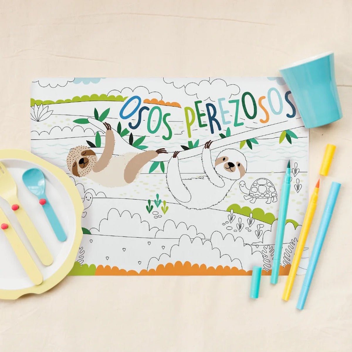 Coloring Placemat & Markers Kit - EVAMAIA