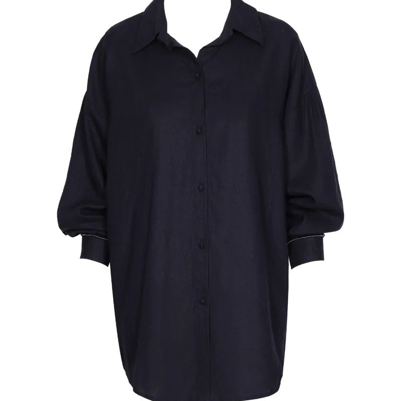 Diana Noche Button Down Shirt - EVAMAIA