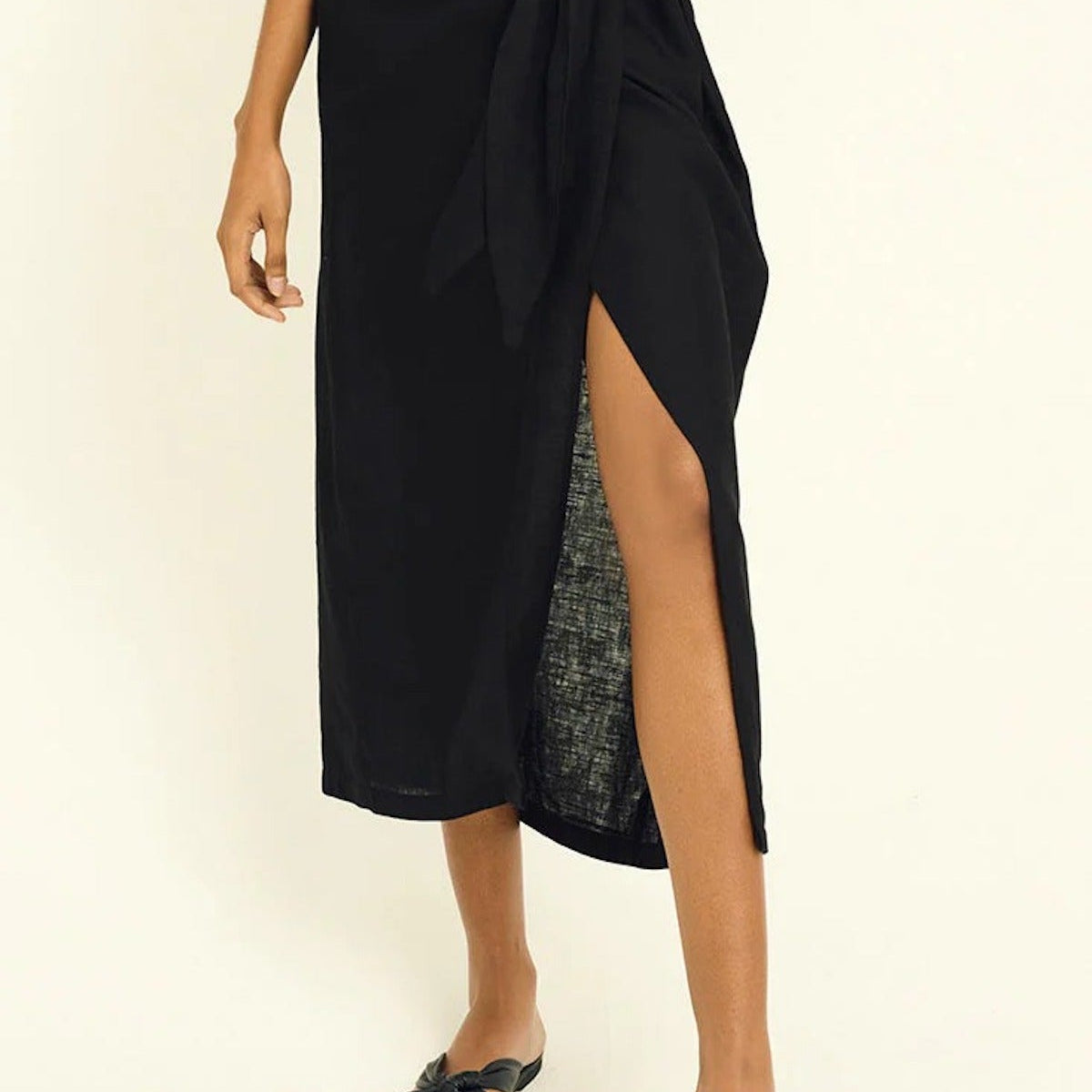 Dune Pareo Skirt with Front Tie Detail - EVAMAIA