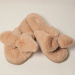 Fluffy Bow Slippers - EVAMAIA
