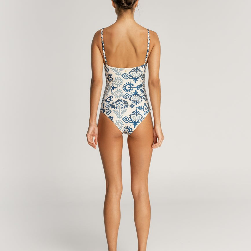 Giorgia Lena One Piece with Tie Front Detail - EVAMAIA