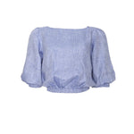 Ivette Sky Blue Hemp Blouse - EVAMAIA