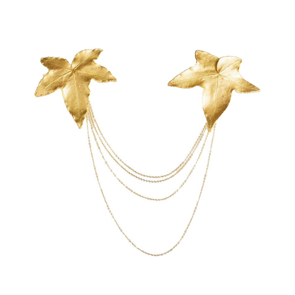 Ivy Leaf Clips with Removable Gold Chains - EVAMAIA