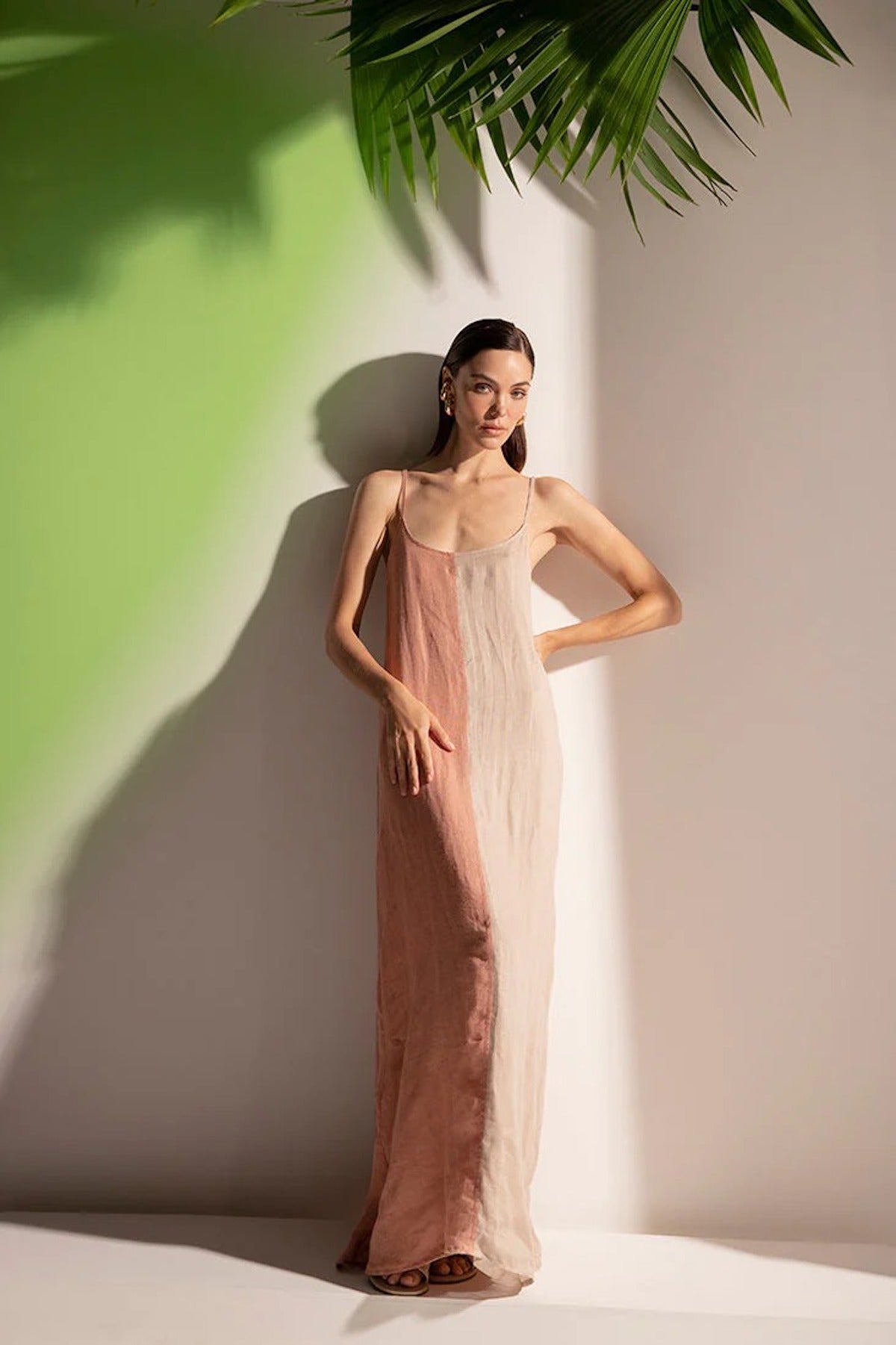 Linen Color Block Dress