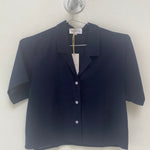 Navy Crop Blouse