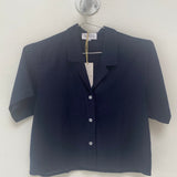 Navy Crop Blouse