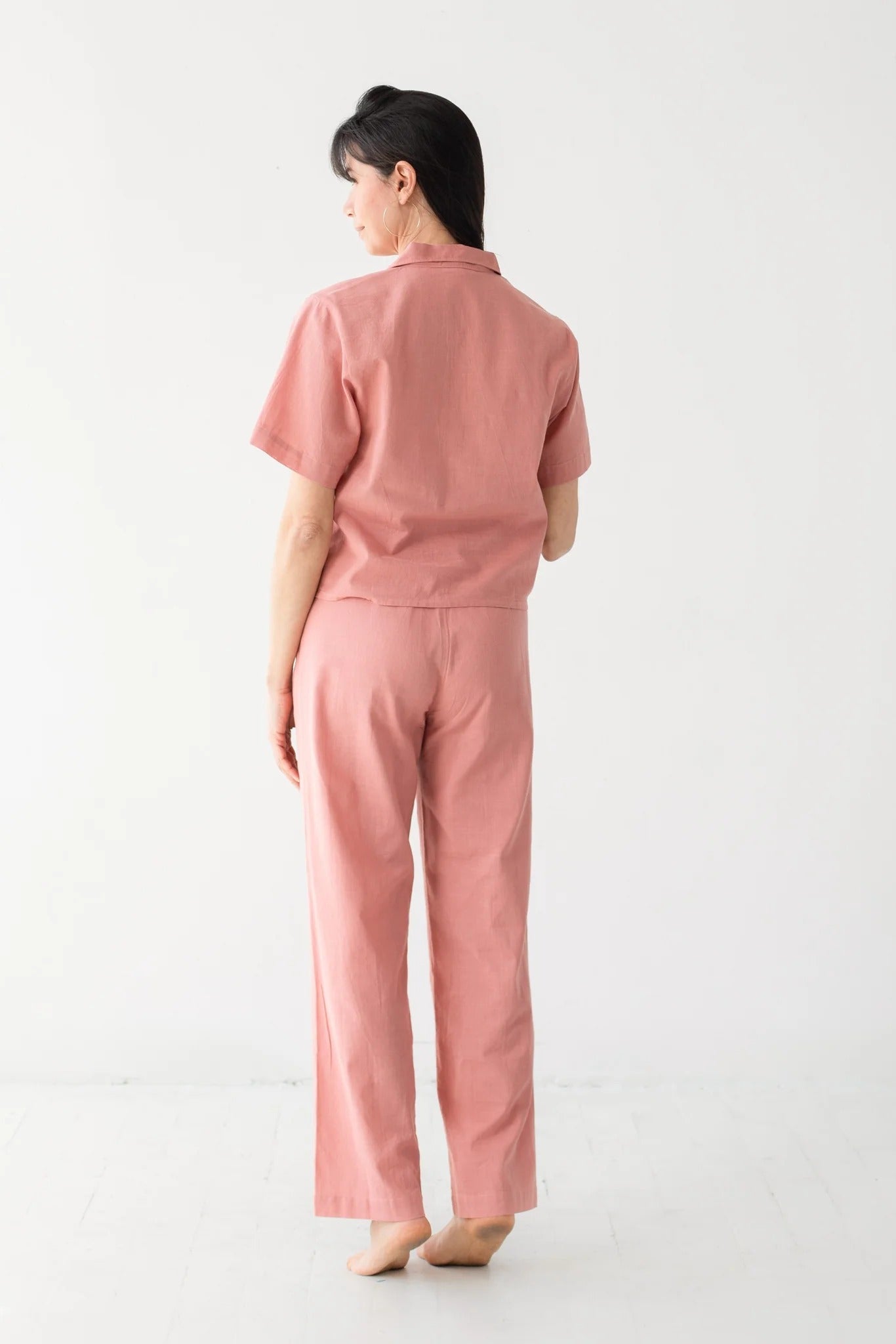 Lino Cropped Button Down Shirt - EVAMAIA
