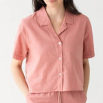 Lino Cropped Button Down Shirt - EVAMAIA