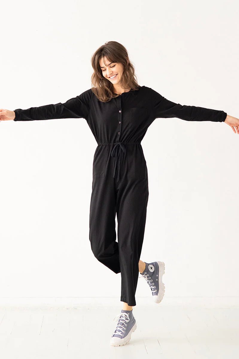 Black Cooling Fabric Lounge Suit