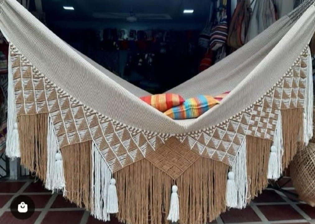 Traditional Weaving Bone Colour  Macrame Hammock