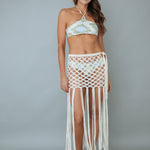 White Beach Cover-up Macrame Pareo