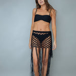 Black Handcrafted Cotton Pareo
