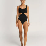 Model wearing Marcia Cutout One Piece Swimsuit in Black