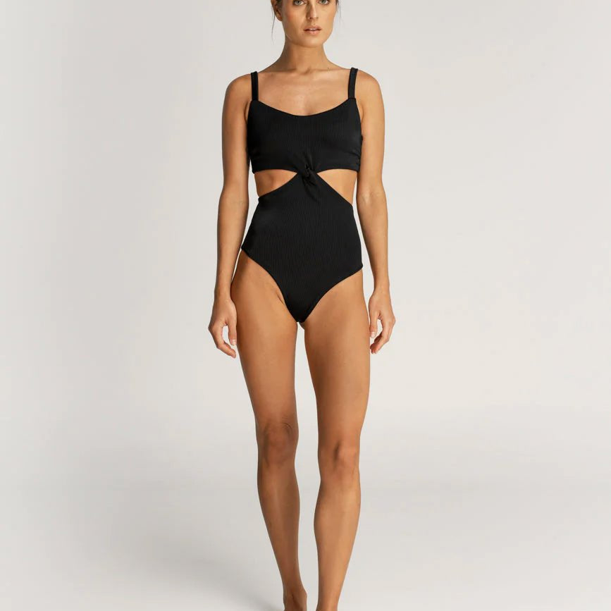 Model wearing Marcia Cutout One Piece Swimsuit in Black