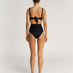 Back of Model wearing Marcia Cutout One Piece Swimsuit in Black