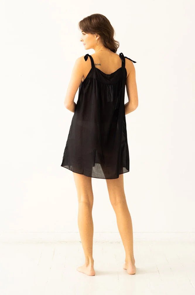 Marseille Night Gown in Silk and Cotton - EVAMAIA