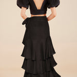 Midnight Clavel Ankle Skirt - EVAMAIA
