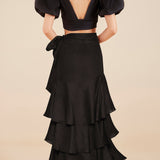 Midnight Clavel Ankle Skirt - EVAMAIA