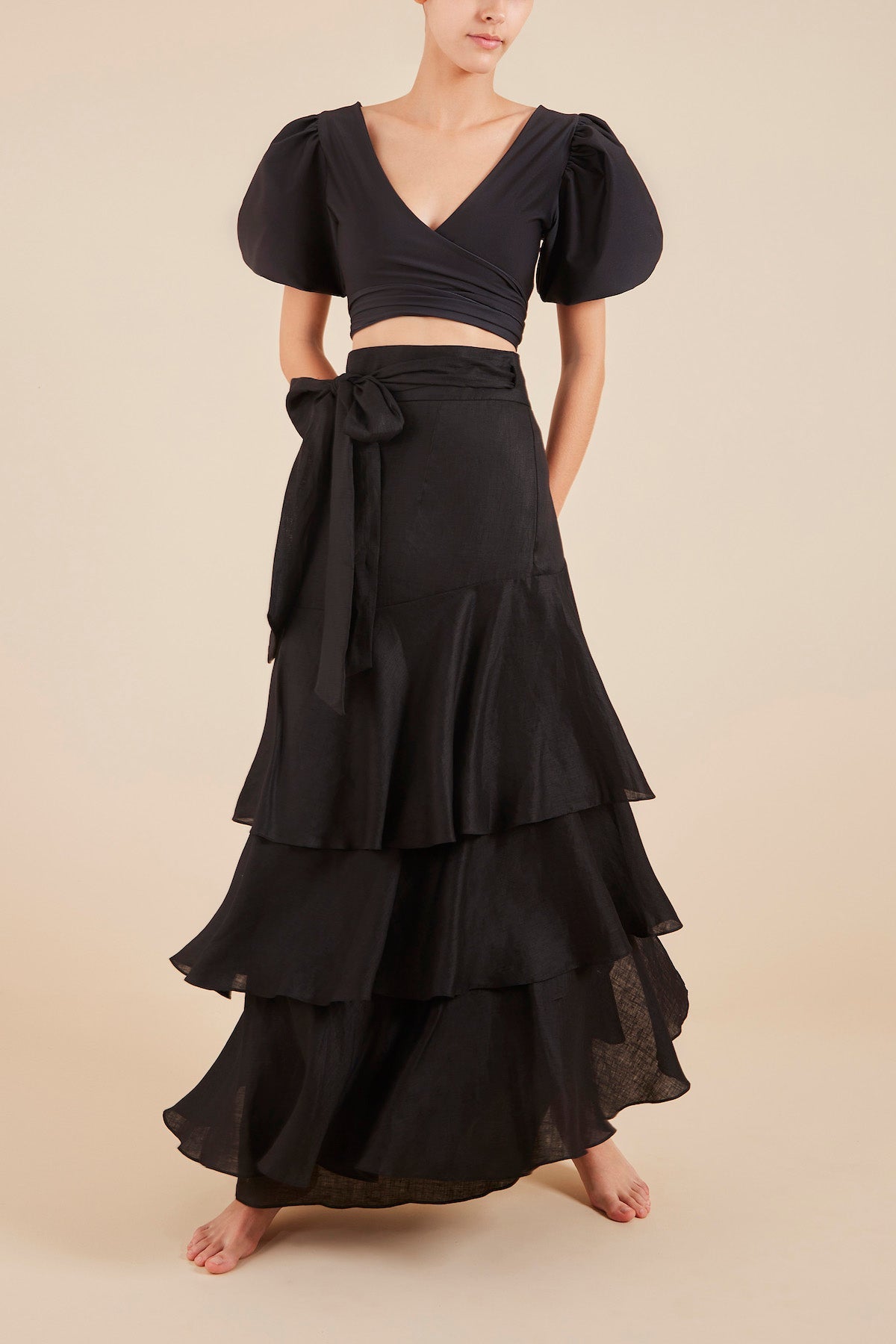 Midnight Clavel Ankle Skirt - EVAMAIA