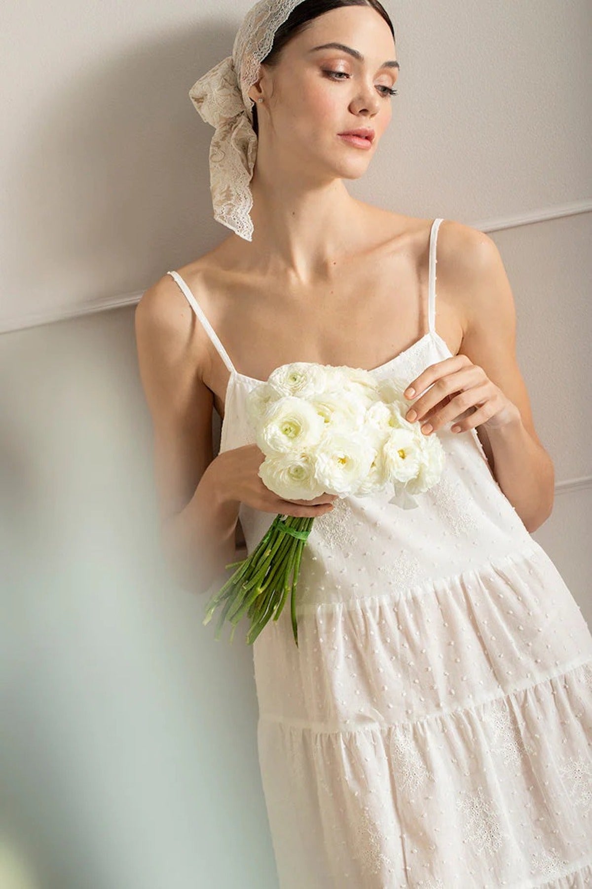 Nightgown with Embroidery Detail - EVAMAIA