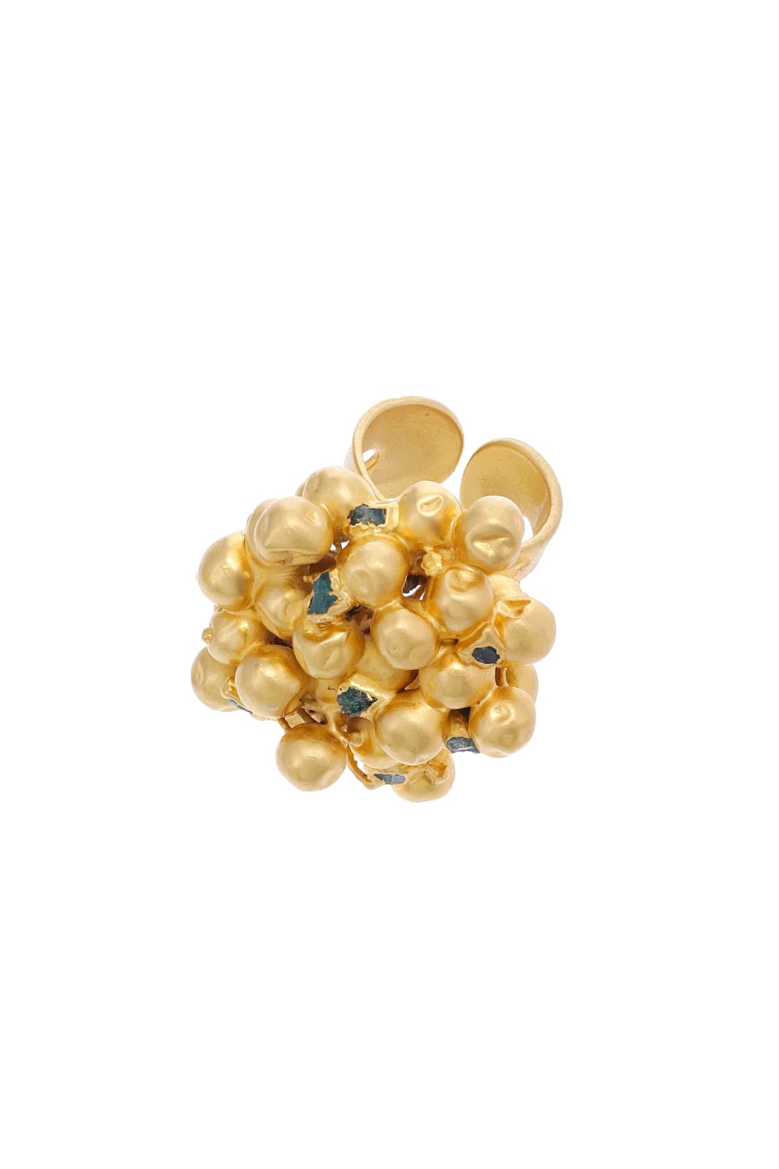 Peppermint Seeds and Raw Emerald Adjustable Ring - EVAMAIA