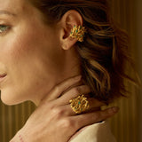 Pine and Raw Emeralds Ear Cuff - EVAMAIA