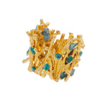 Pine and Raw Emeralds Ear Cuff - EVAMAIA