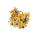 Pine and Raw Emeralds Ear Cuff - EVAMAIA