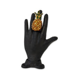 Pineapple Ring on black hand sculpture on a white background
