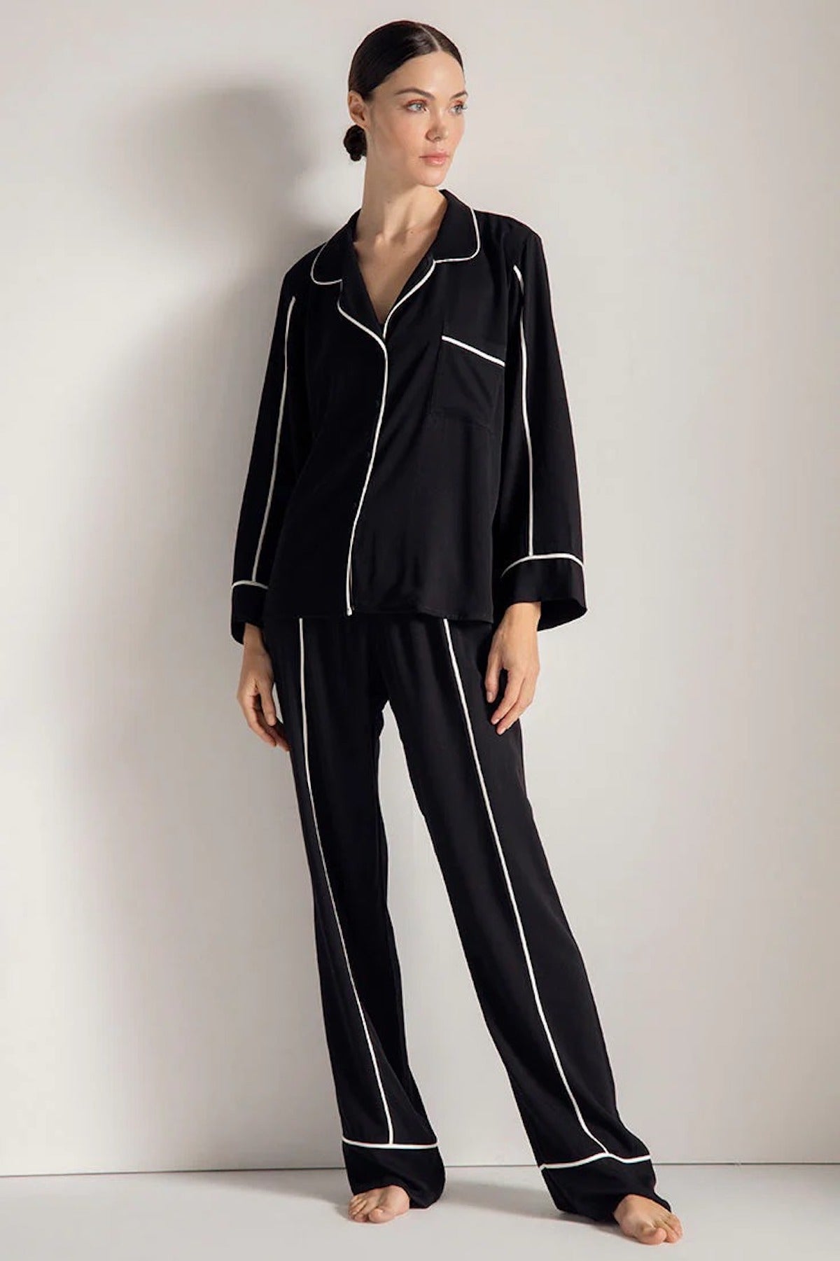 Piped PJ Pant Set - EVAMAIA